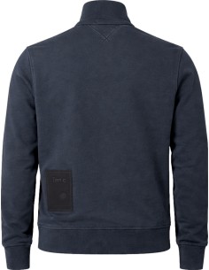 TEN C Sudadera abierta azul con cremallera vista frontal con detalle de bolsillo en el pecho 2