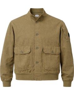C.P. Company Bomber broken twill verde oliva vista frontal