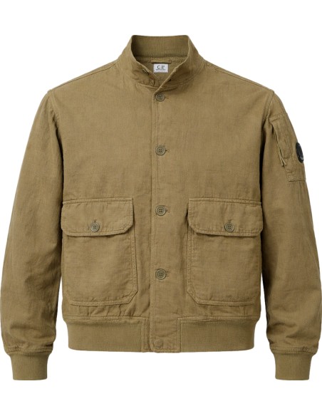 C.P. Company Bomber broken twill verde oliva vista frontal