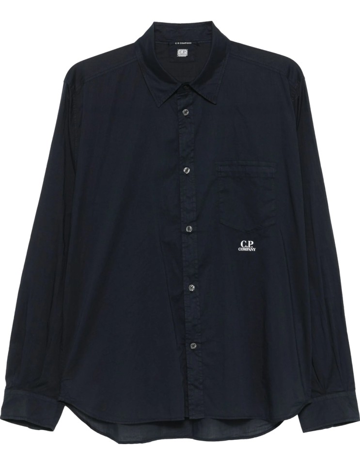 C.P. COMPANY Camisa muselina azul marino vista frontal
