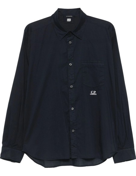 C.P. COMPANY Camisa muselina azul marino vista frontal