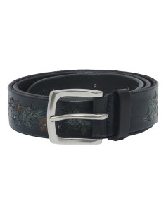 Orciani cinturón de piel bull flower multicolor enrollado