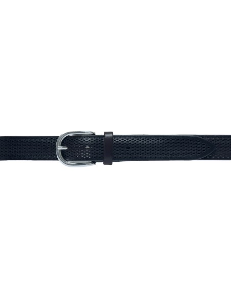 Orciani cinturón piel soft bull azul micro perforado | Ego Madrid