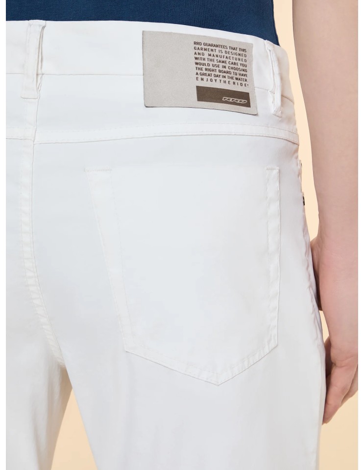 RRD pantalón blanco óptico Marina Chalk vaquero blanco elástico logo parte trasera