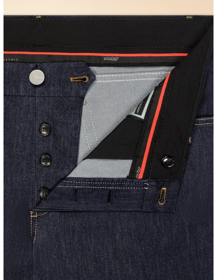 RRD pantalón active jeans azul Marina Chalk detalle cierre