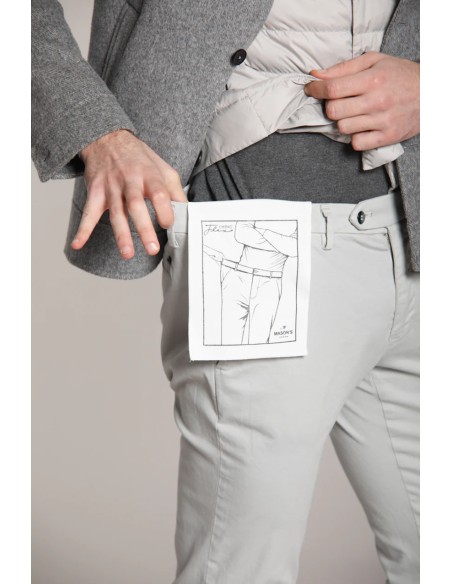 MASON'S Pantalón chino Torino Flex en algodón strech gris detalle tejido cinturilla elástica