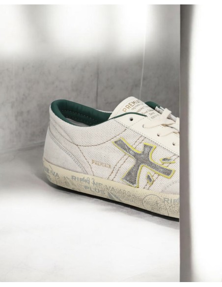 PREMIATA David 8095 canvas blanco vista logo