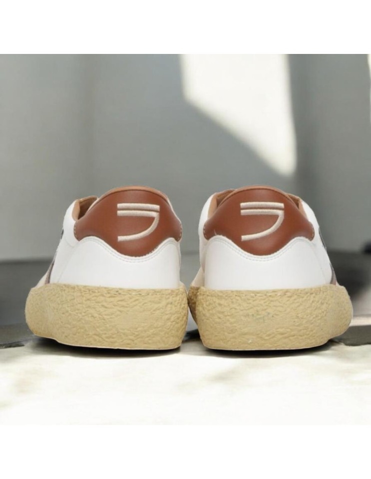 PURAAI zapatilla vegana Vintage Bark blanca y marrón