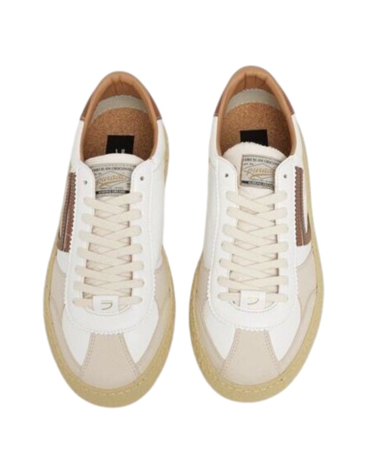 PURAAI zapatilla vegana Vintage Bark blanca y marrón