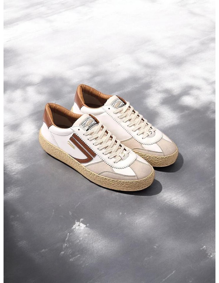 PURAAI zapatilla vegana Vintage Bark blanca y marrón