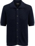 Chaqueta punto abierto manga corta azul marino - MasQ