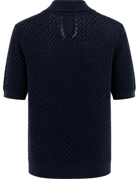 Chaqueta punto abierto manga corta azul marino - MasQ