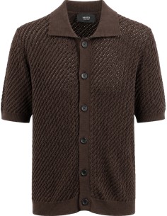 Chaqueta punto abierto manga marrón - MasQ