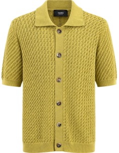 Chaqueta punto abierto manga corta amarillo - MasQ