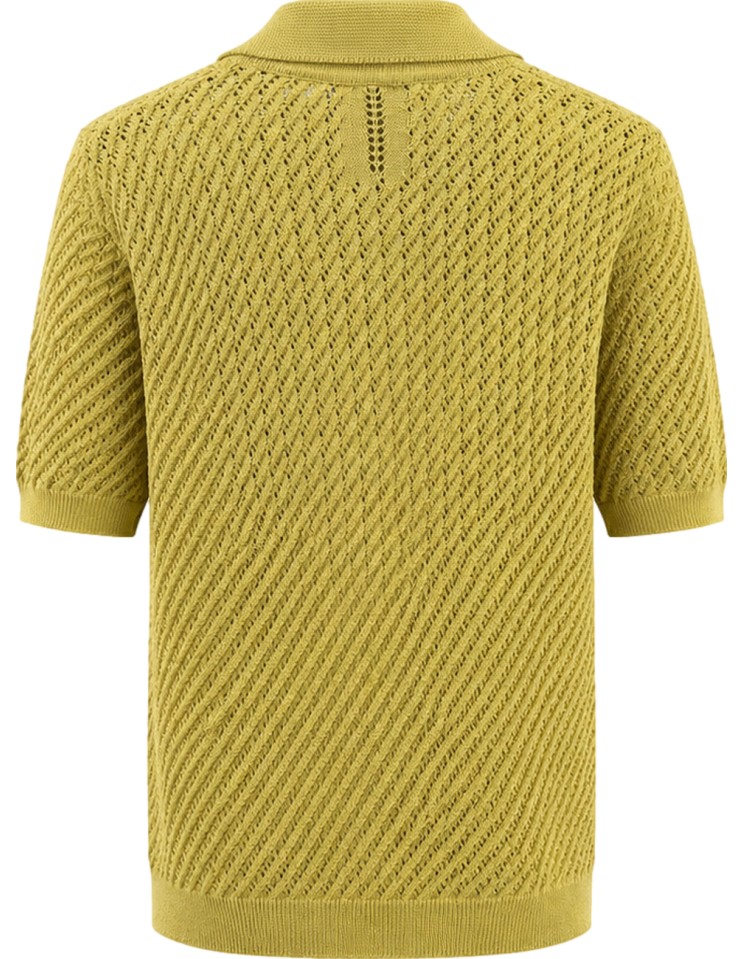 Chaqueta punto abierto manga corta amarillo - MasQ