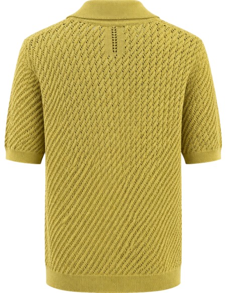 Chaqueta punto abierto manga corta amarillo - MasQ