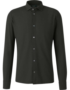 Camisa manga larga IceCotton verde - Zanone- Slowear