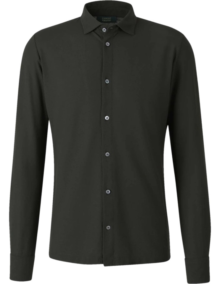 Camisa manga larga IceCotton verde - Zanone- Slowear
