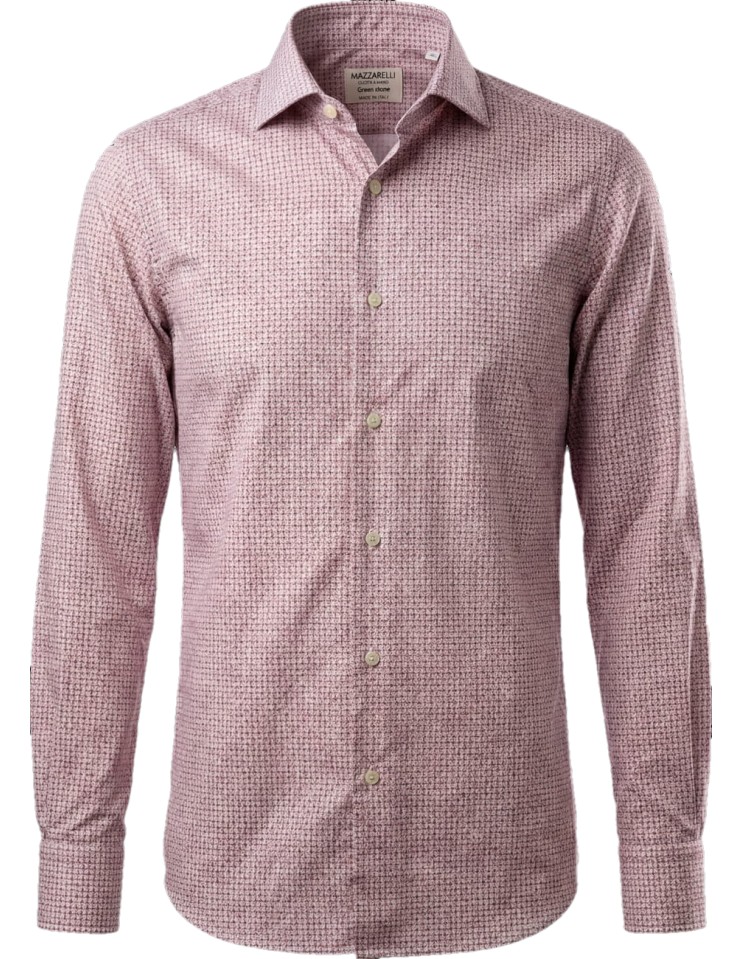 Camisa micro dibujo tono rosado- Mazzarelli