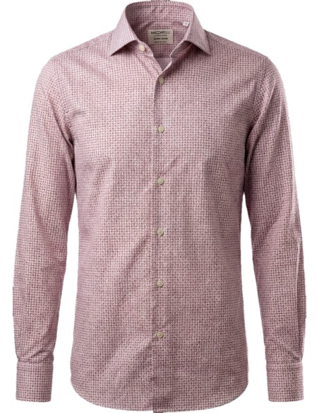 Camisa micro dibujo tono rosado- Mazzarelli