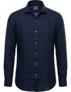 Camisa lino azul marino - Mazzarelli