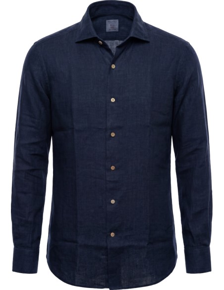 Camisa lino azul marino - Mazzarelli