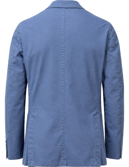 Chaqueta de algodón azul de LBM 1911 vista trasera con dos aberturas