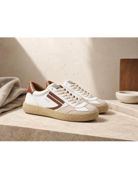 PURAAI zapatilla vegana Vintage Bark blanco  y marrón | Ego Madrid