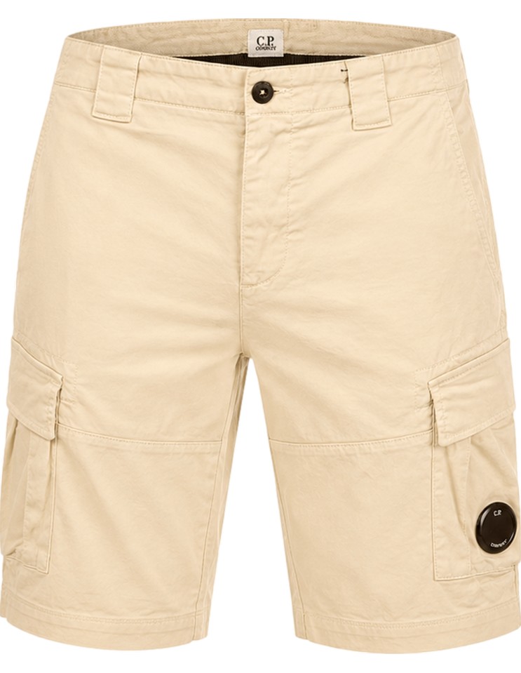 C.P. Company bermudas cargo saten strech beige claro con lente
