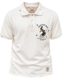 Polo piqué blanco estampado y bordado manga corta - Bob