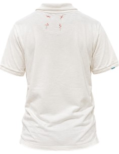 Polo piqué blanco estampado y bordado manga corta - Bob 2