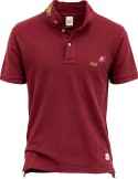 Polo manga corta granate con estampado en pecho y cuello - Bob