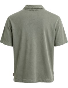 Polo verde militar con bolsillo en tejido camiseta - Bob vista frontal 2