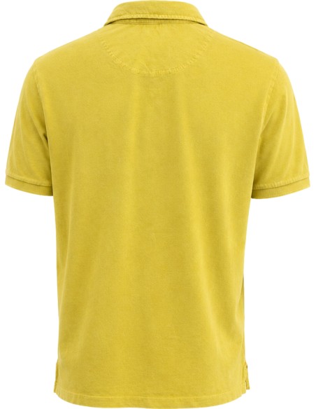 Polo amarillo manga corta pique cuello camisa con detalles - Bob vista espalda