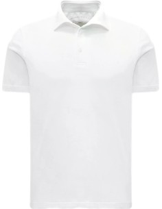 Fedeli polo Zero Algodón Giza orgánico manga corta blanco