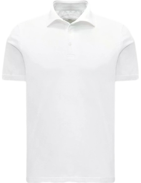 Fedeli polo Zero Algodón Giza orgánico manga corta blanco
