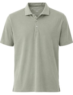 Fedeli polo Zero Algodón Giza orgánico manga corta verde claro vista frontal