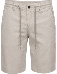 Bermudas lino algodón gris claro etilo jogger - Mason's vista frontal con cordones