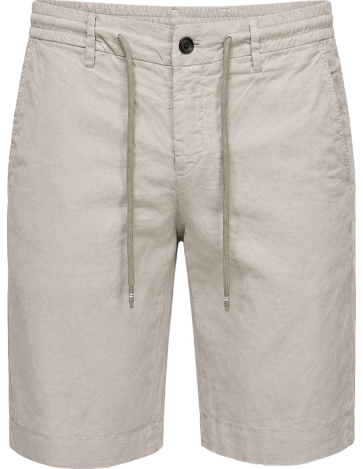 Bermudas lino algodón gris claro etilo jogger - Mason's vista frontal con cordones