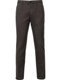 Incotex Pantalón ajustado algodón orgánico elástico micro dobby marrón