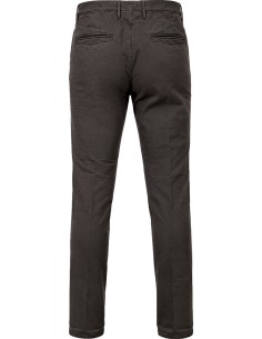 Incotex Pantalón ajustado algodón orgánico elástico micro dobby marrón 2