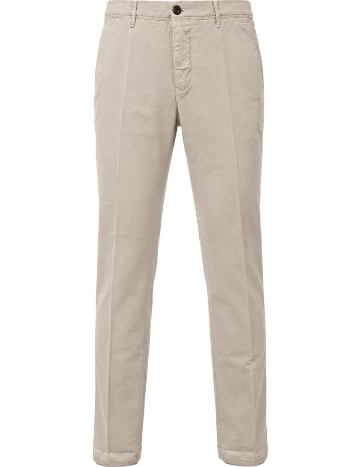 Incotex Pantalón ajustado algodón orgánico elástico micro dobby gris claro