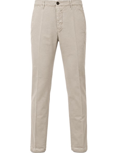 Incotex Pantalón ajustado algodón orgánico elástico micro dobby gris claro