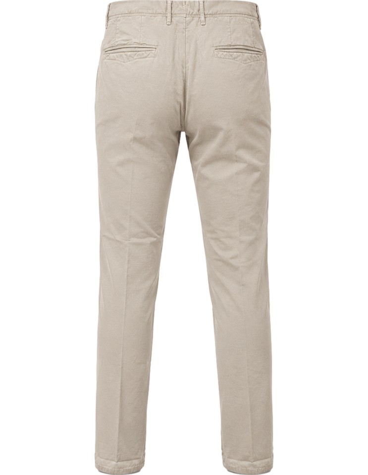 Incotex Pantalón ajustado algodón orgánico elástico micro dobby gris claro vista trasera