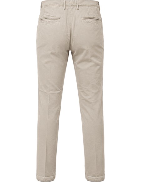 Incotex Pantalón ajustado algodón orgánico elástico micro dobby gris claro vista trasera