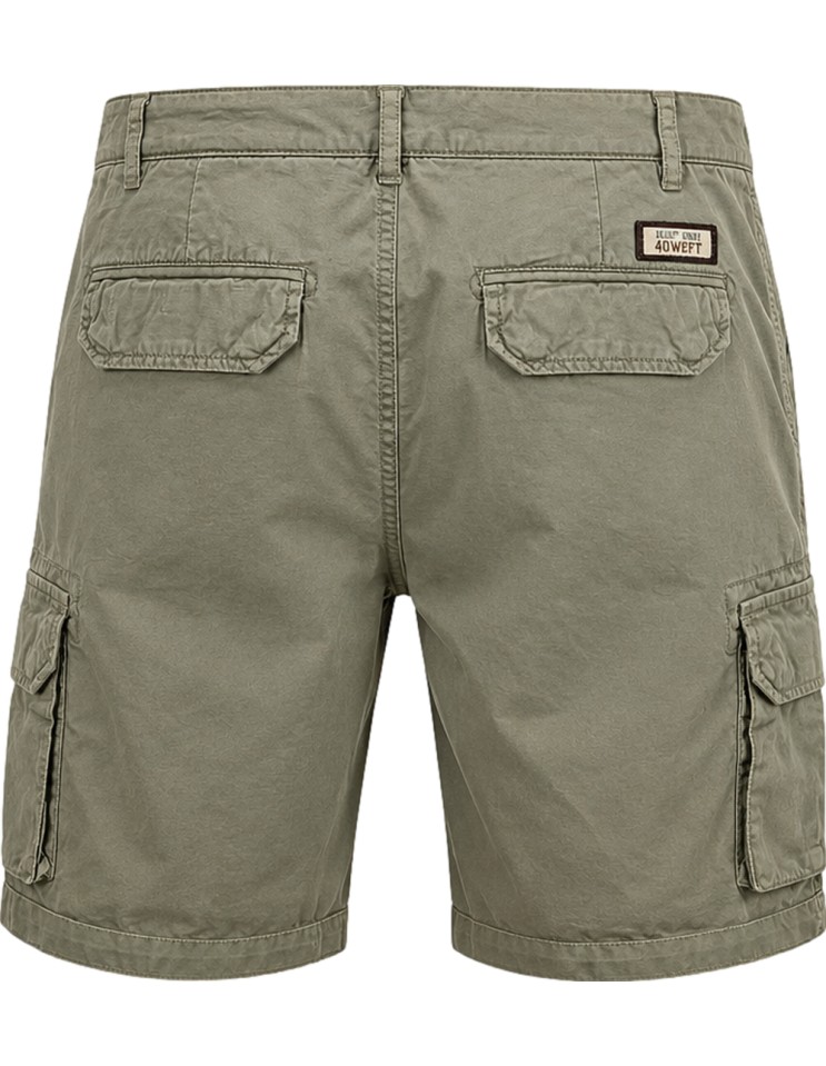 40Weft Bermudas cargo modelo Nick en color verde militar VISTA TRASERA