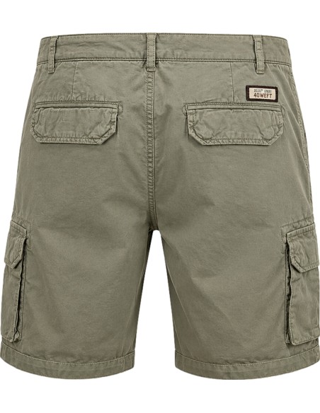40Weft Bermudas cargo modelo Nick en color verde militar VISTA TRASERA