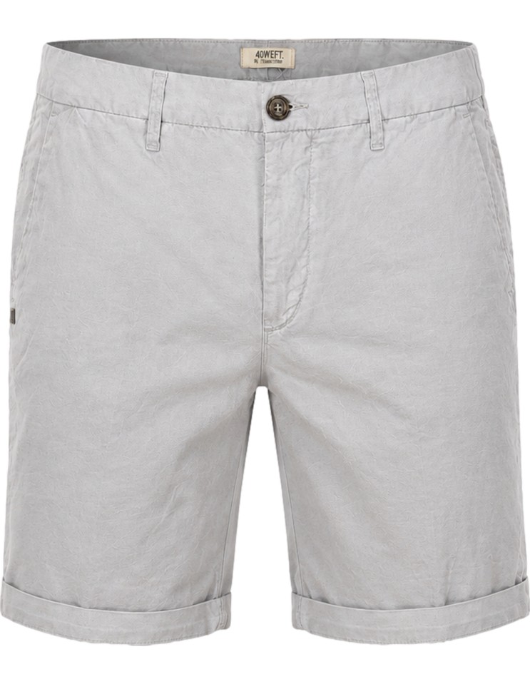 Bermudas en algodón y lino estilo chino en color gris claro - 40Weft vista frontal