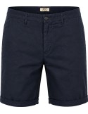 Bermudas en algodón y lino estilo chino azul marino - 40Weft
