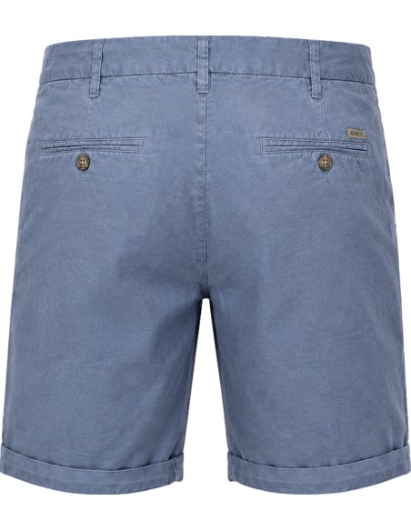 Bermudas en algodón y lino estilo chino en color azul cielo - 40Weft vista trasera